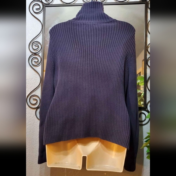 Croft & Barrow Turtleneck Quilted Sweater Jacket Size Medium - Picture 3 of 7